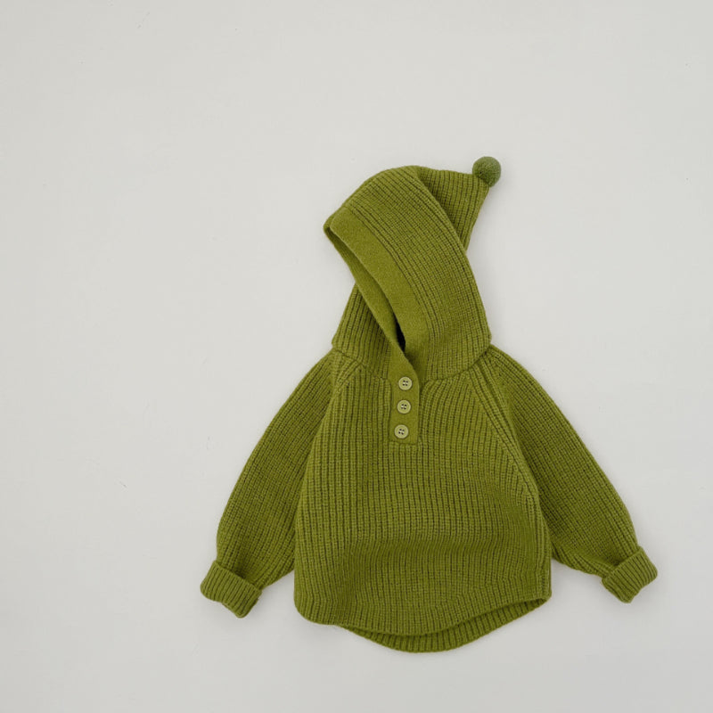 【BABY&KID】冬新作フード付きニットプルオーバーSK103011