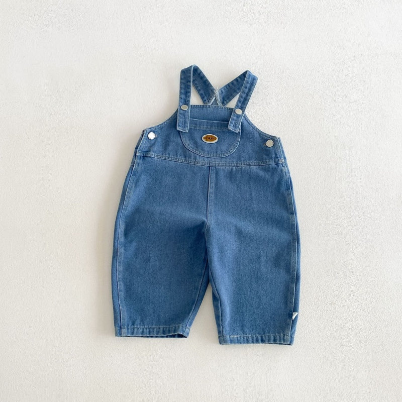 【BABY&KID】無地サロペット、ワッペンチェックシャツSK106613