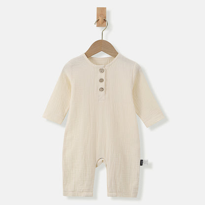 【BABY&KID】北欧風 ボーダーボタン付けオールインワンSK012523