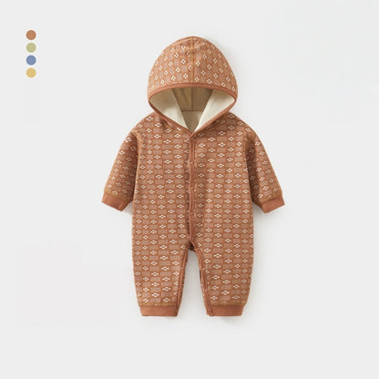 【BABY】冬新作北欧風レトロ裏起毛フードカバーオールSK102633