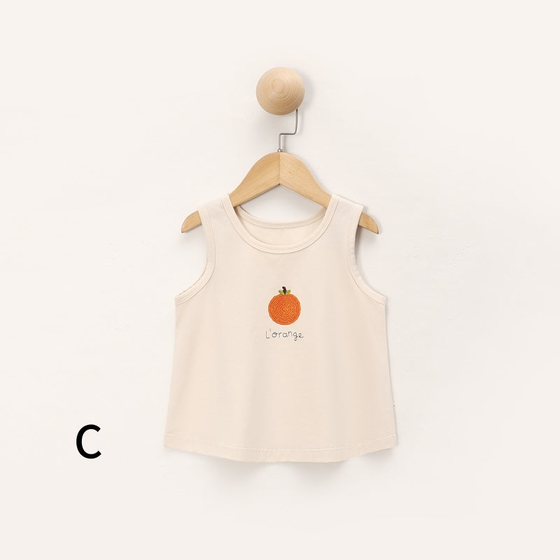 【BABY&KID】夏新作 北欧風ベビー柄ノースリーブトップスSK092017