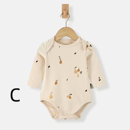 【BABY&KID】北欧風 長袖コットンロンパースSK012507