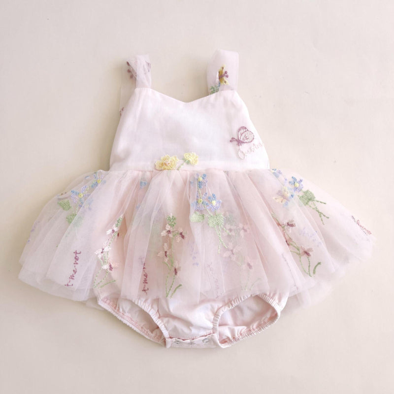 【BABY】夏新作 チュール刺繍キャミロンパースワンピSK082214