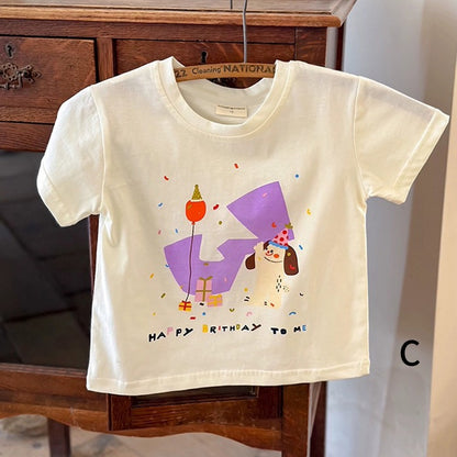 【BABY&KID】夏新作 コットンキャラクタープリント半袖TシャツSK091625