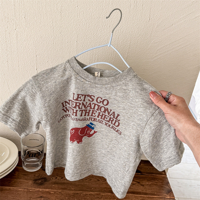 【BABY&KID】夏新作 ゾウさんプリントTシャツSK091610