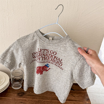 【BABY&KID】夏新作 ゾウさんプリントTシャツSK091610