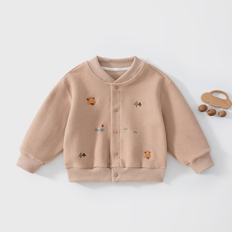 【BABY&KID】ワッフル刺繍ベースボールジャケットSK107529