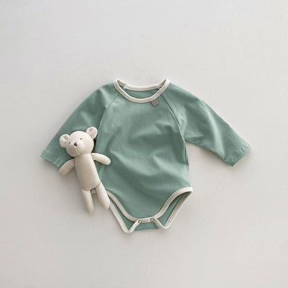 【BABY】バイカラーくまワッペンロンパースSK010312