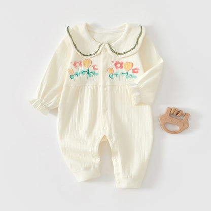 【BABY】北欧風花柄、蝶結びカバーオールSK104412