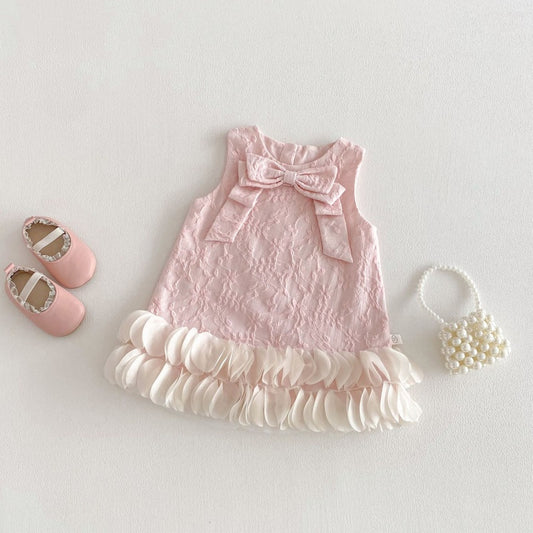 【BABY&KID】ジャカード蝶結びノースリーブワンピースSK104319