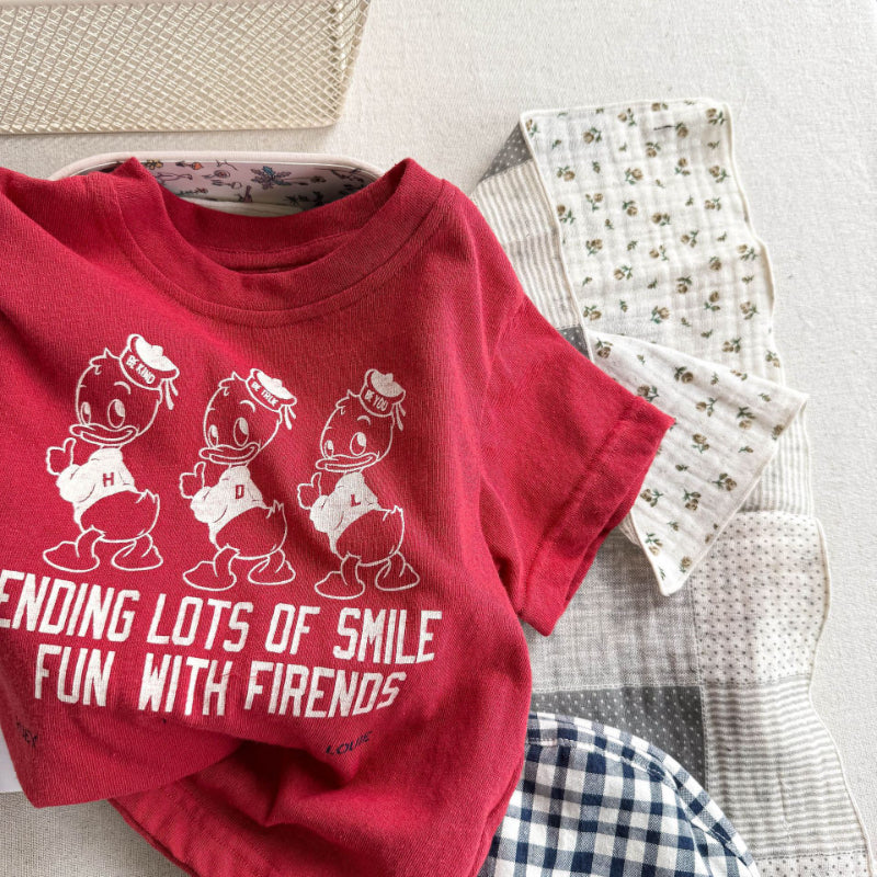 【BABY&KID】夏新作 可愛いカジュアルクルーネックTシャツSK010217