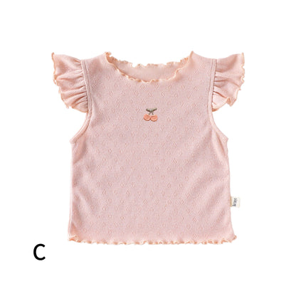 【BABY】夏新作 北欧風 フリル袖トップス、花柄パンツSK091311