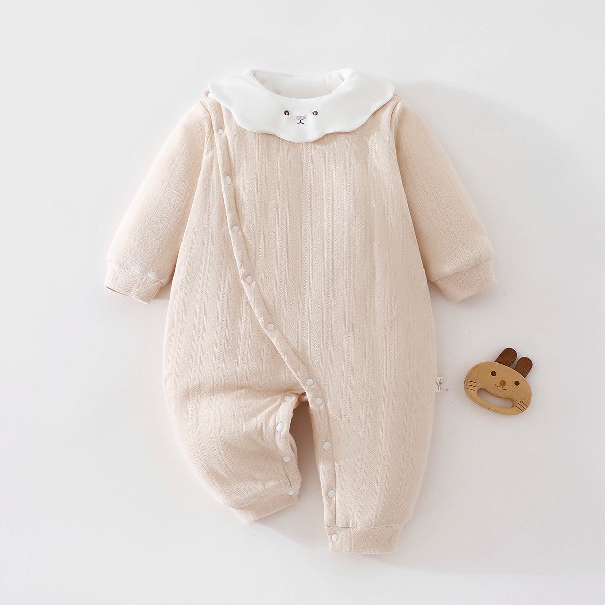 【BABY】冬新作丸襟刺繍キルティングカバーオールSK108215