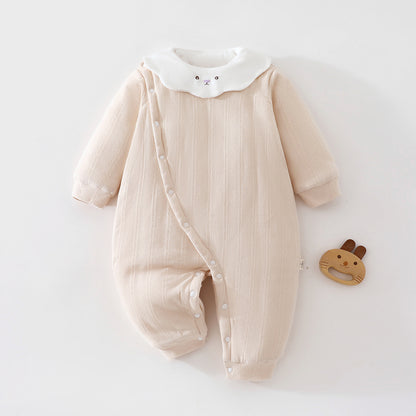 【BABY】冬新作丸襟刺繍キルティングカバーオールSK108215