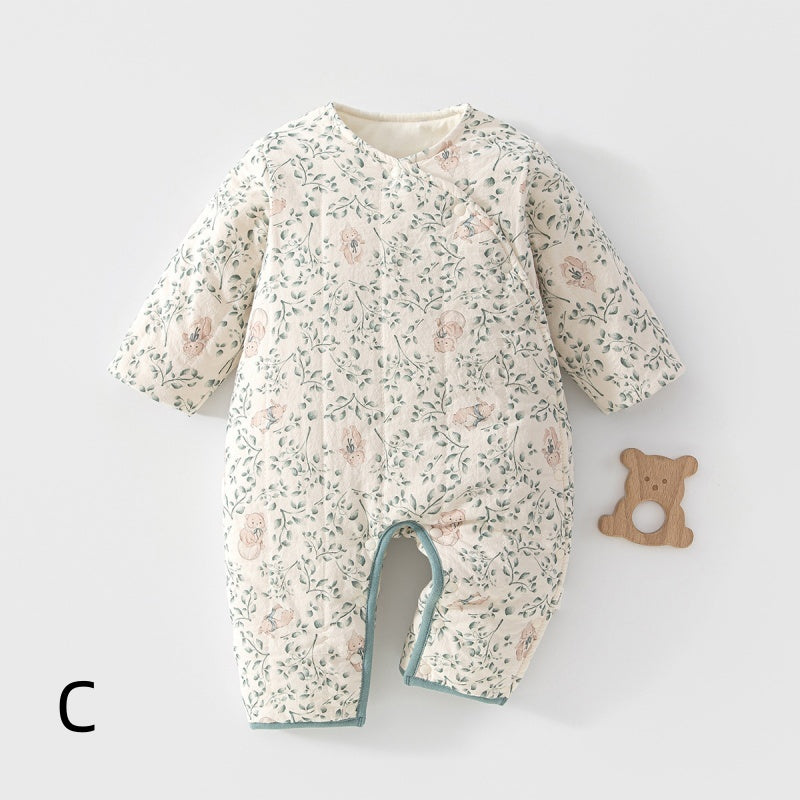 【BABY】Winter New Arrival Botanical Print Quilted Coverall SK108221