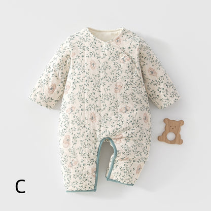【BABY】Winter New Arrival Botanical Print Quilted Coverall SK108221