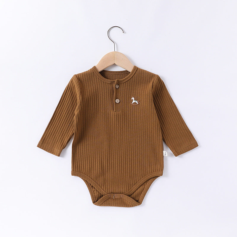 【BABY】北欧風ポニー刺繍ロンパースSK101307
