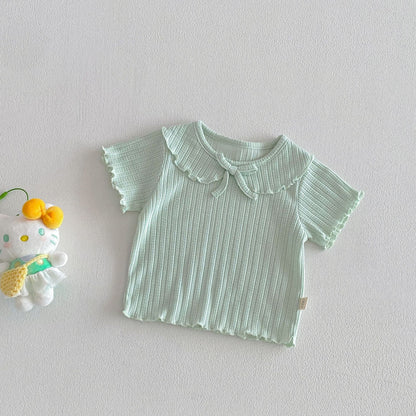 【BABY&KID】夏新作 丸襟無地TシャツSK105108