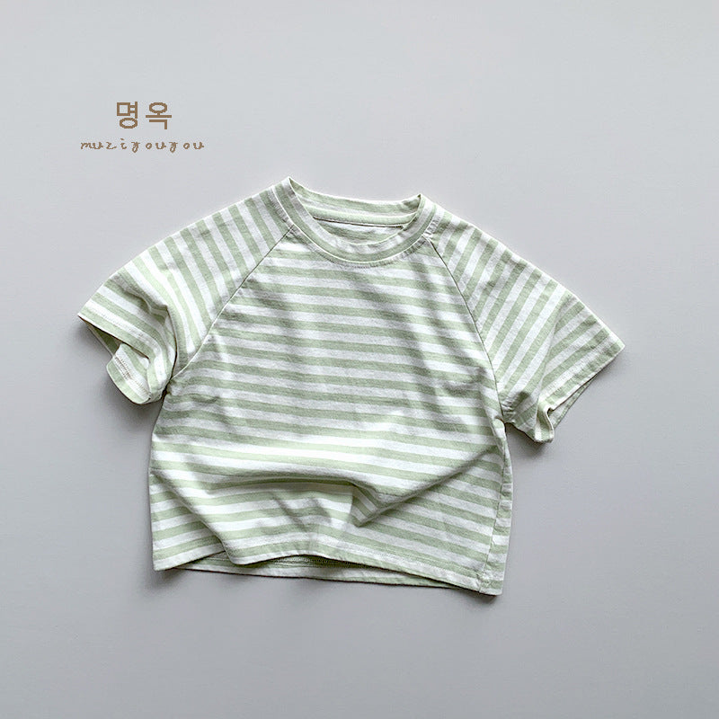 【BABY&KID】夏新作 マカロンカラーボーダーTシャツSK080810