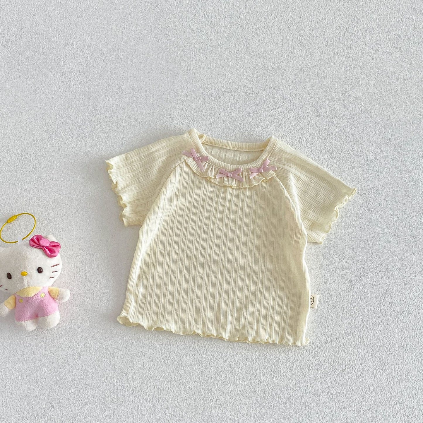 【BABY&KID】夏新作 フリル蝶結びTシャツSK105107