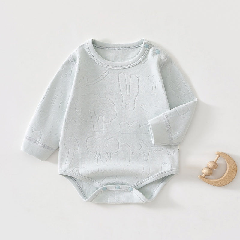 【BABY】北欧風アニマルジャカードロンパースSK102618