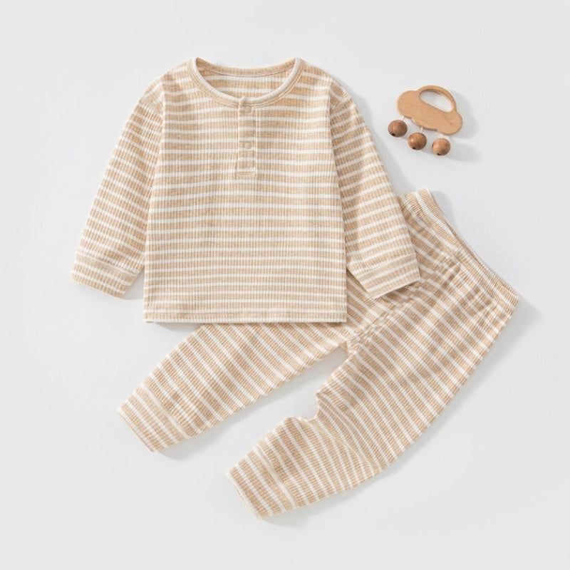 【BABY&KID】北欧風ボーダーリブセットアップSK107118