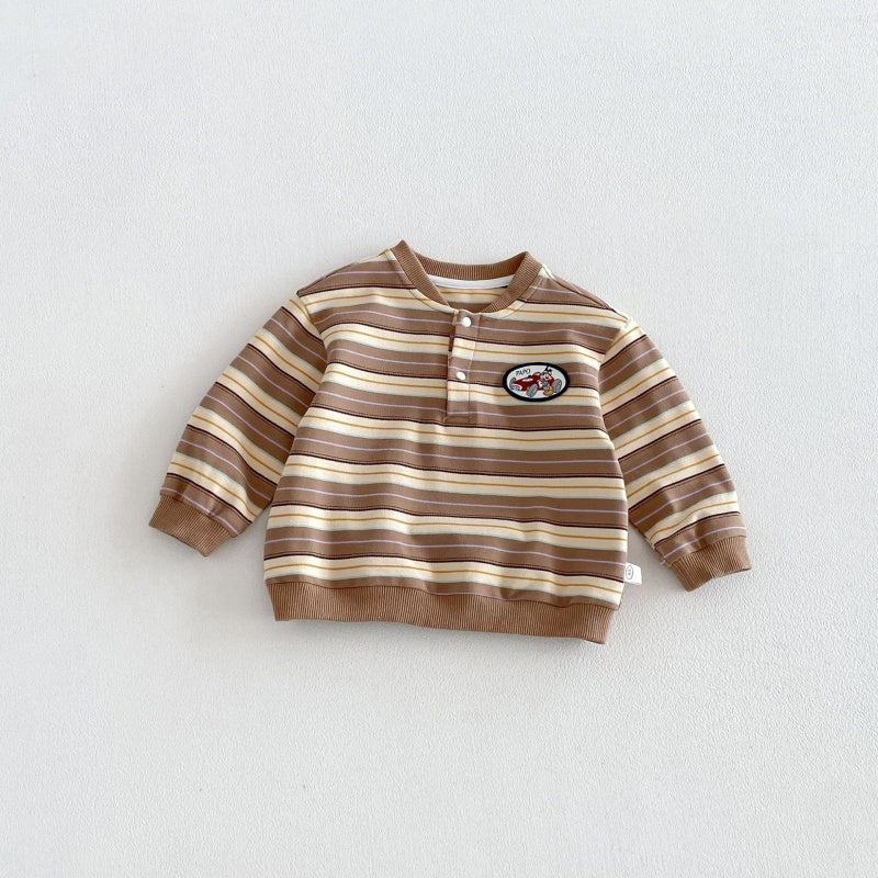 【BABY&KID】ボーダーワッペン長袖TシャツSK106607