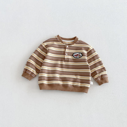 【BABY&KID】ボーダーワッペン長袖TシャツSK106607