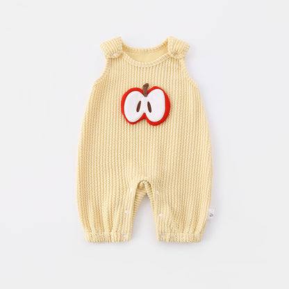 【BABY】りんご柄サロペット&Tシャツ2点セットSK100517