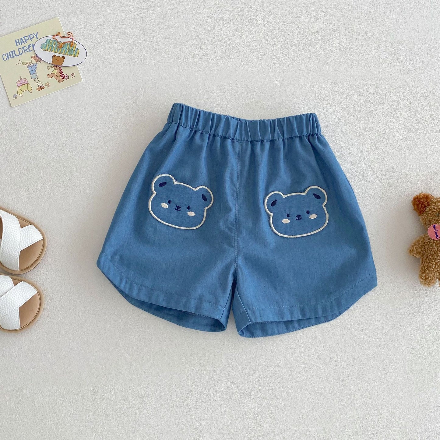【BABY】夏新作  カラーバリBOWベアロンパース、Ｔシャツ、パンツSK061607