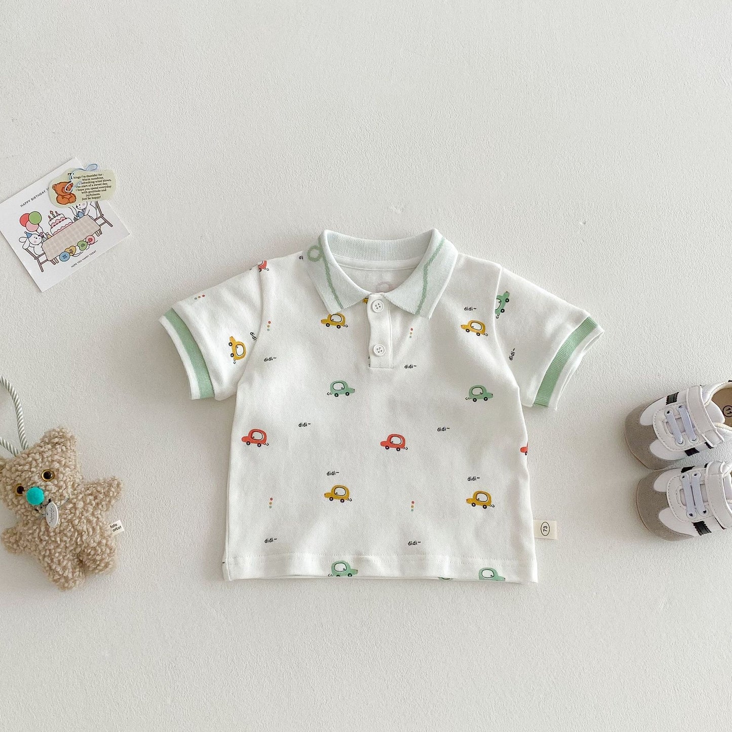 【BABY&KID】夏新作 車柄POLOシャツSK062323