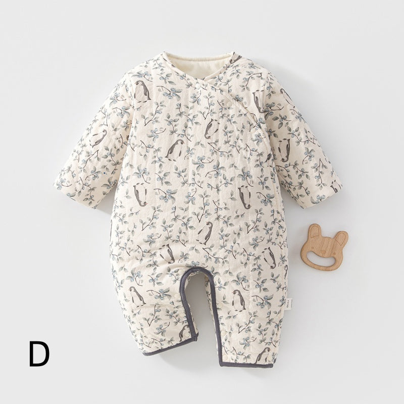 【BABY】Winter New Arrival Botanical Print Quilted Coverall SK108221