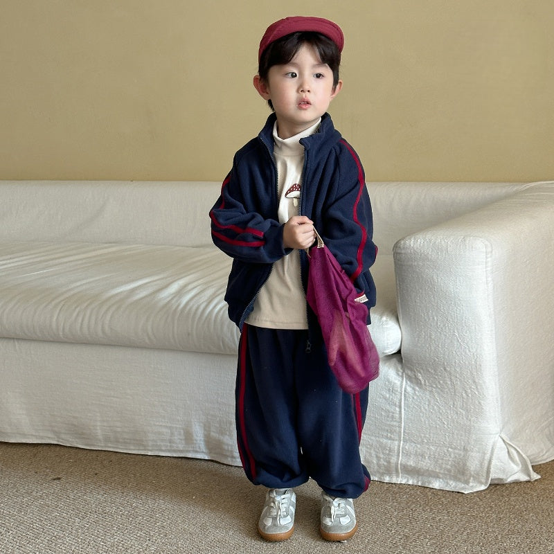 【BABY&KID】冬新作 韓国風フリースセットアップSK102035