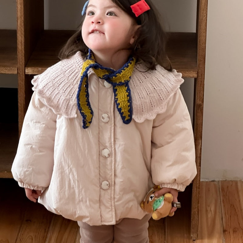 【BABY&KID】冬新作韓国風ニット襟中綿アウターSK103133