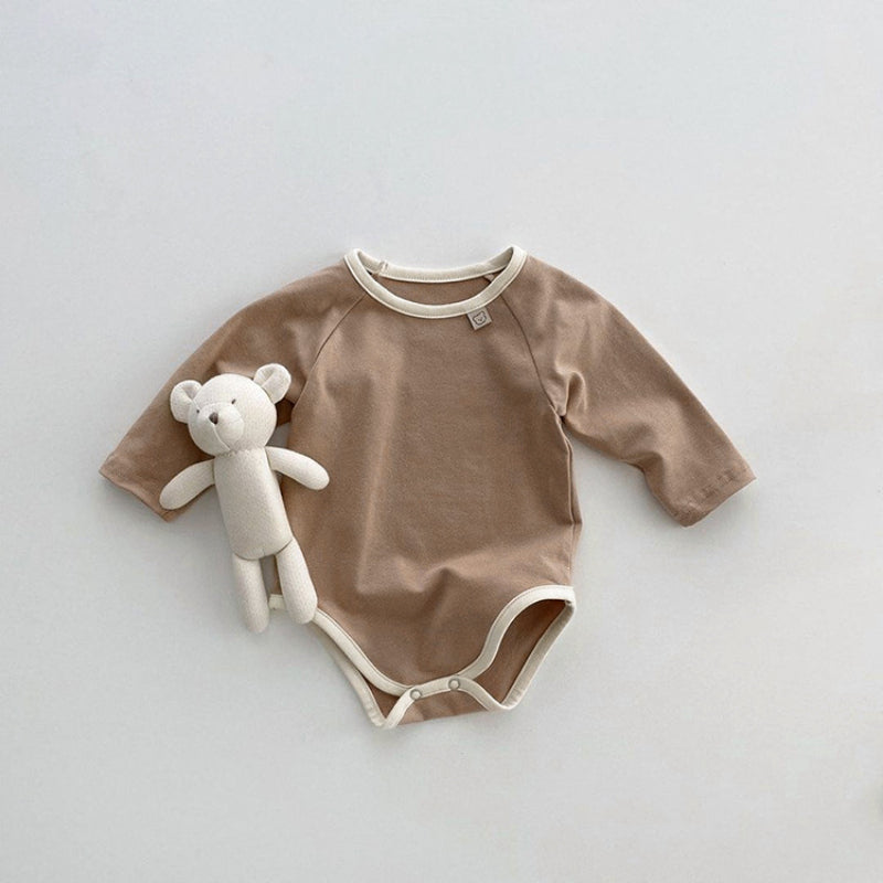 【BABY】バイカラーくまワッペンロンパースSK010312