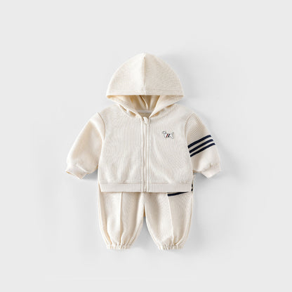 【BABY&KID】犬ワッペンワッフルセットアップSK100314