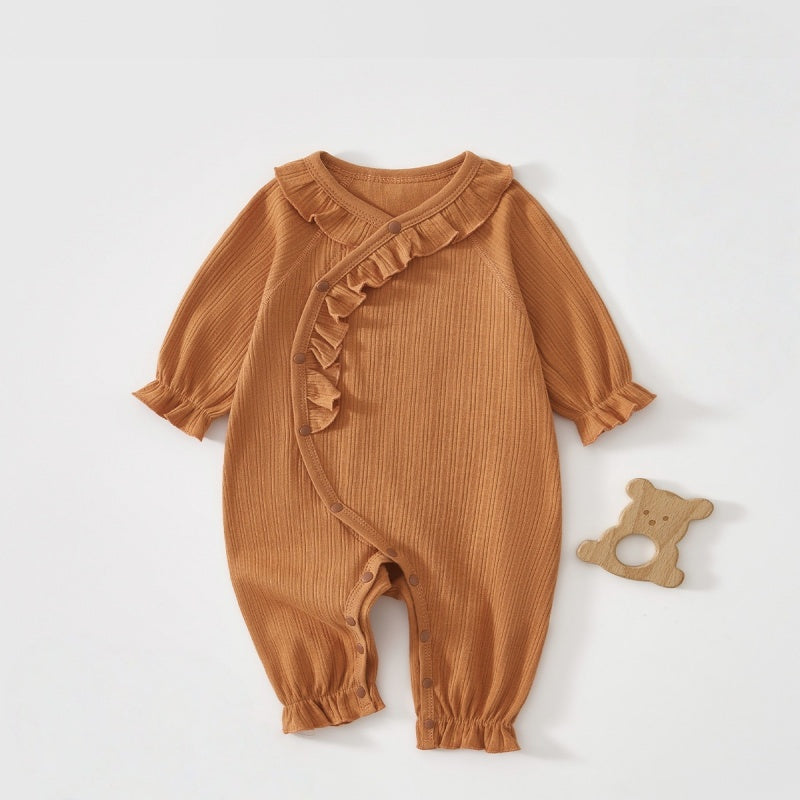 【BABY】北欧風フリルやわらかカバーオールSK102611