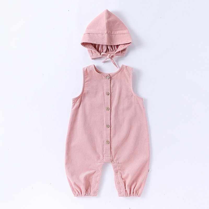 【BABY】北欧風無地サロペット＆帽子SK101317