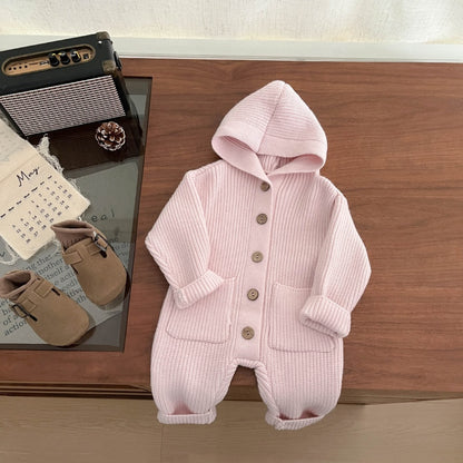 【BABY】大きめポケットニットフードカバーオールSK102631