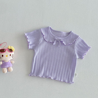 【BABY&KID】夏新作 丸襟無地TシャツSK105108