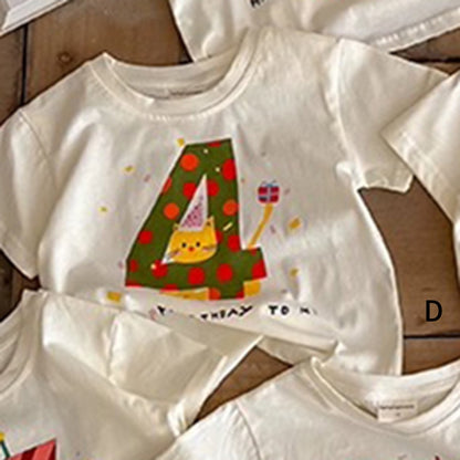 【BABY&KID】夏新作 コットンキャラクタープリント半袖TシャツSK091625