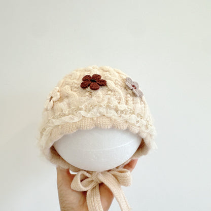【HAT】三つ花レースベビーボンネットSK101611