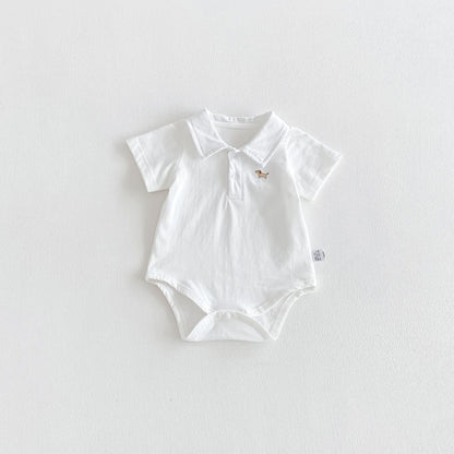 【BABY】夏新作カートゥーン刺繍ロンパースSK106517