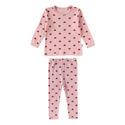 【BABY&KID】北欧風ハート、蝶結びセットアップSK101331
