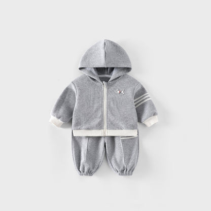 【BABY&KID】犬ワッペンワッフルセットアップSK100314