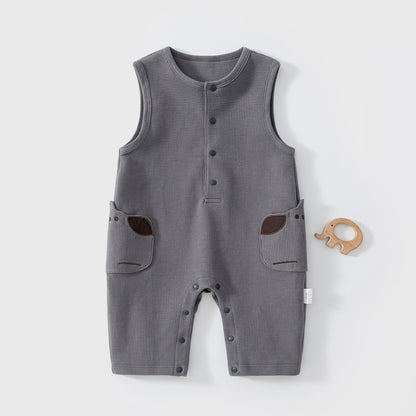 【BABY】カートゥーンポケットワッフルカバーオールSK107527