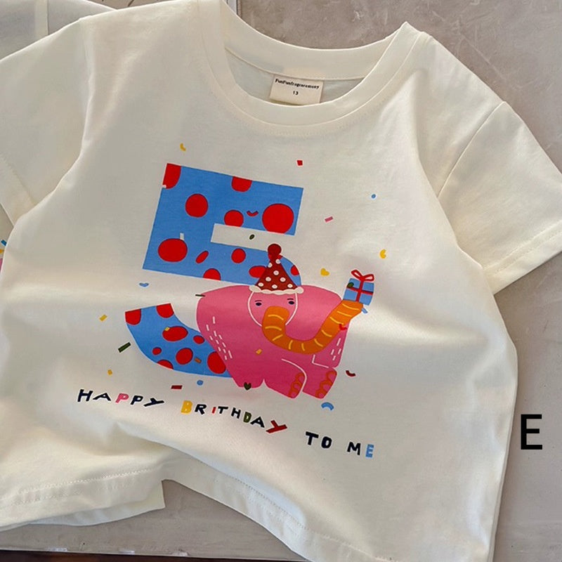 【BABY&KID】夏新作 コットンキャラクタープリント半袖TシャツSK091625