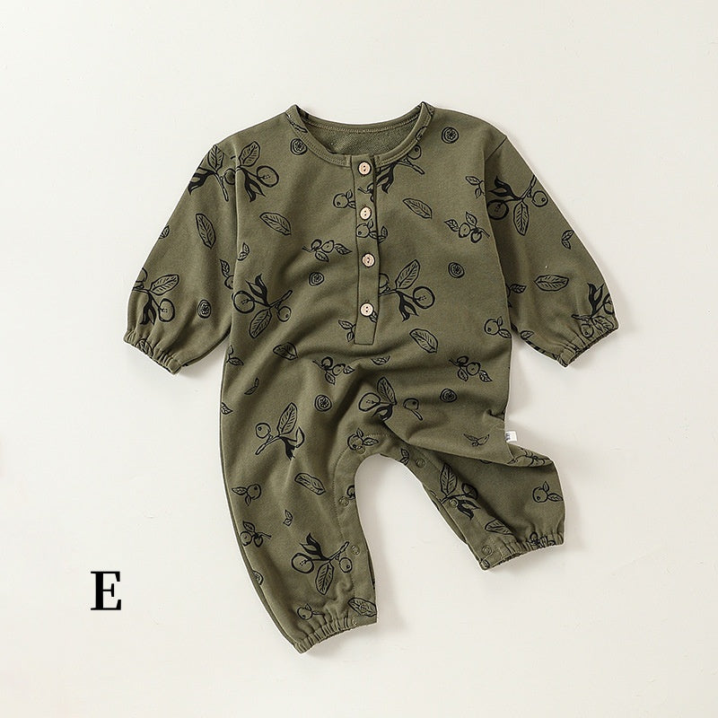 【BABY】北欧風フルーツプリントカバーオールSK101318