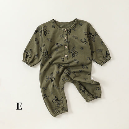 【BABY】北欧風フルーツプリントカバーオールSK101318