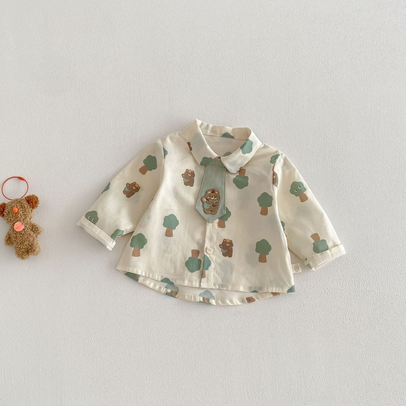 【BABY&KID】ツリー柄ロンT、襟付きシャツSK104112